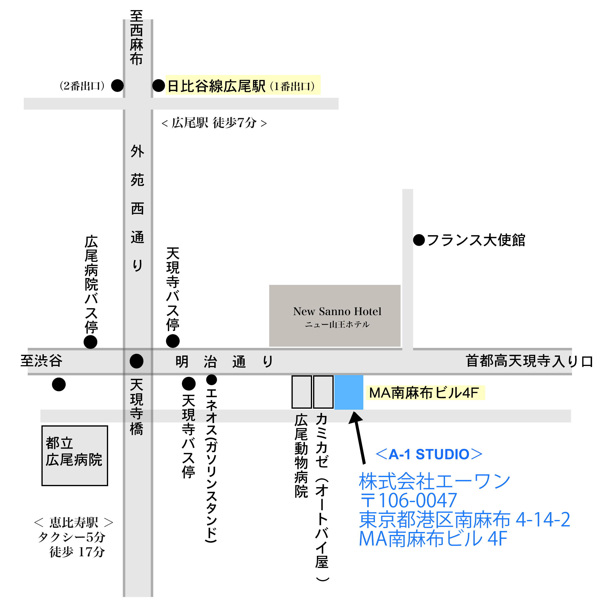 エーワンの地図